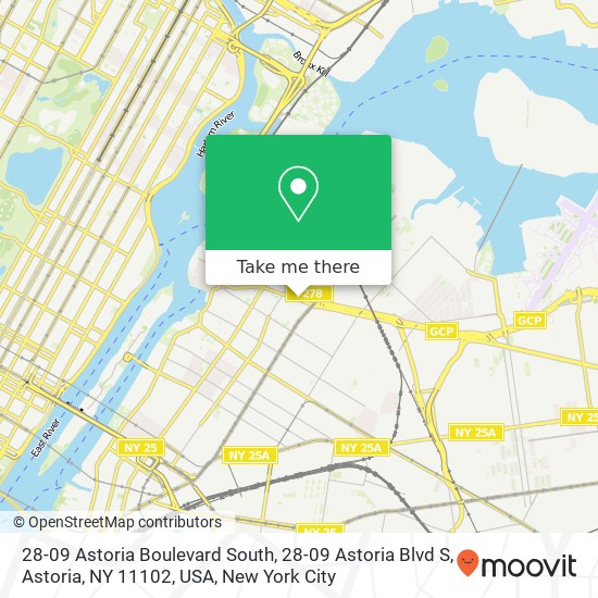 Mapa de 28-09 Astoria Boulevard South, 28-09 Astoria Blvd S, Astoria, NY 11102, USA