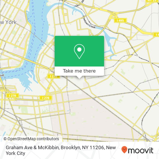 Mapa de Graham Ave & McKibbin, Brooklyn, NY 11206