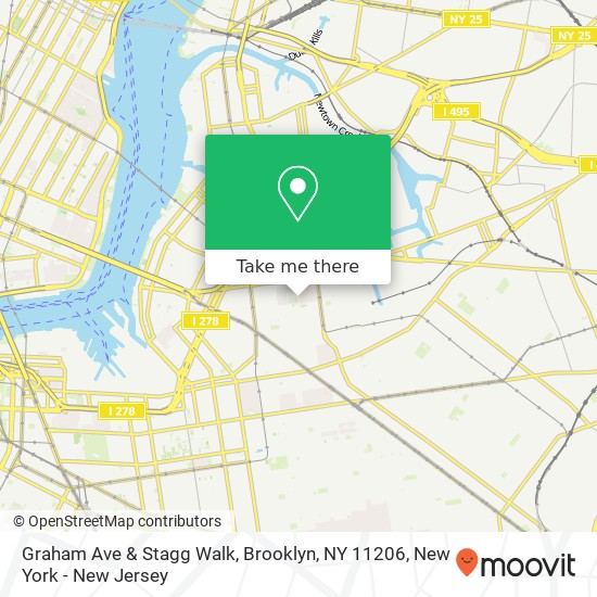 Mapa de Graham Ave & Stagg Walk, Brooklyn, NY 11206