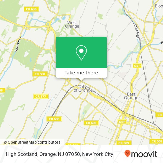 Mapa de High Scotland, Orange, NJ 07050