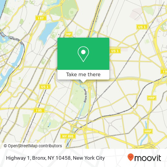 Highway 1, Bronx, NY 10458 map