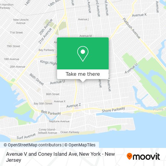 Mapa de Avenue V and Coney Island Ave
