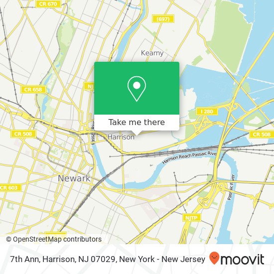 Mapa de 7th Ann, Harrison, NJ 07029