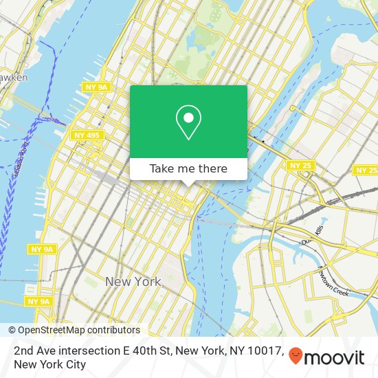 Mapa de 2nd Ave intersection E 40th St, New York, NY 10017