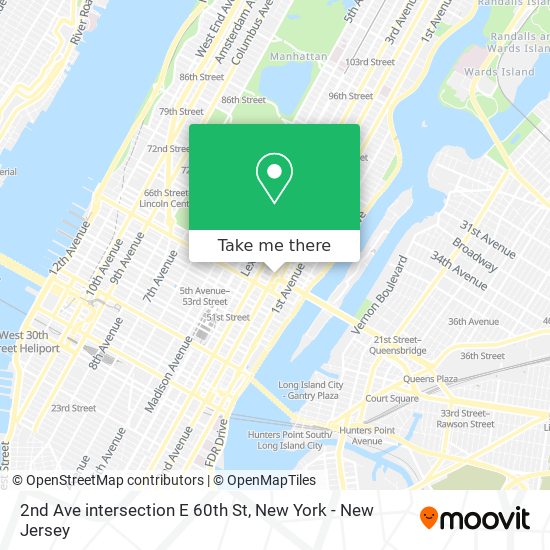 Mapa de 2nd Ave intersection E 60th St