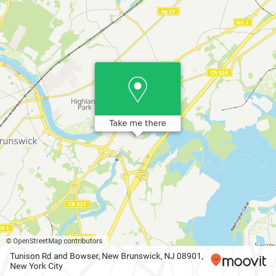 Tunison Rd and Bowser, New Brunswick, NJ 08901 map