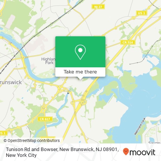 Mapa de Tunison Rd and Bowser, New Brunswick, NJ 08901