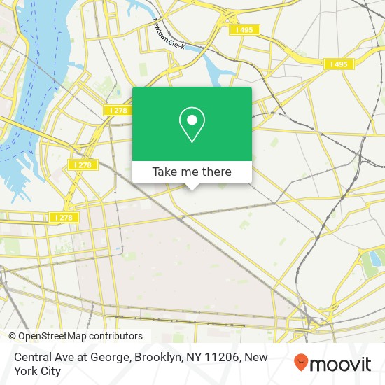 Mapa de Central Ave at George, Brooklyn, NY 11206