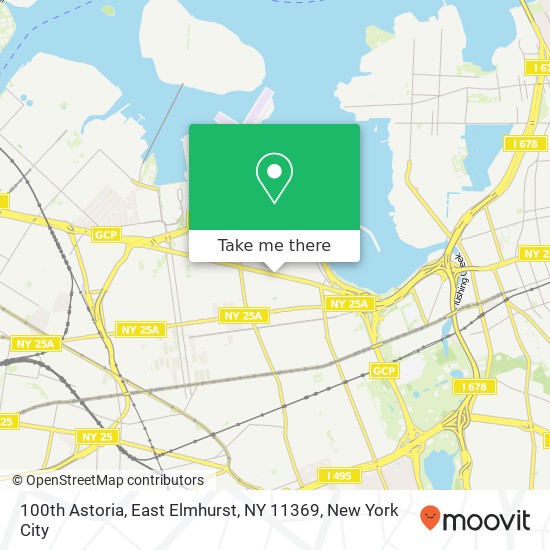 Mapa de 100th Astoria, East Elmhurst, NY 11369