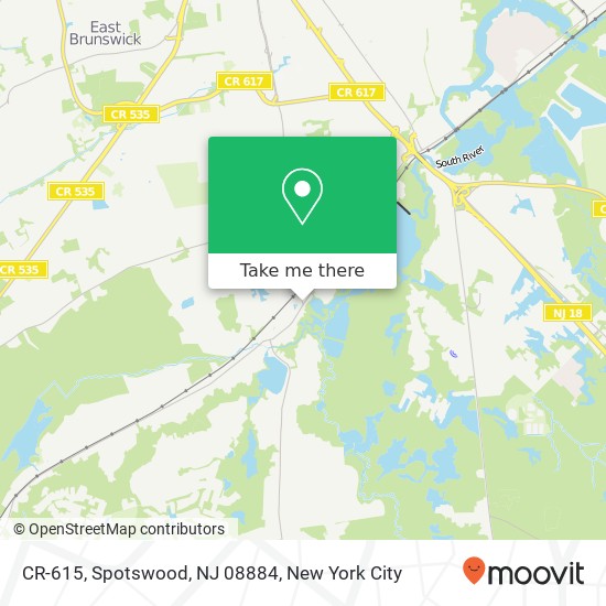 Mapa de CR-615, Spotswood, NJ 08884