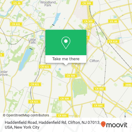 Haddenfield Road, Haddenfield Rd, Clifton, NJ 07013, USA map