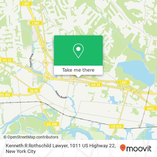 Mapa de Kenneth R Rothschild Lawyer, 1011 US Highway 22