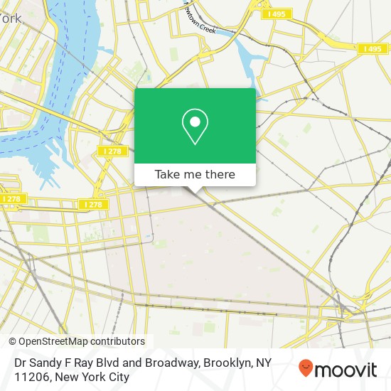 Mapa de Dr Sandy F Ray Blvd and Broadway, Brooklyn, NY 11206