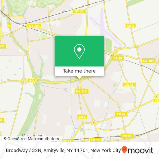 Broadway / 32N, Amityville, NY 11701 map