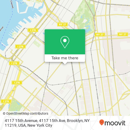 4117 15th Avenue, 4117 15th Ave, Brooklyn, NY 11219, USA map