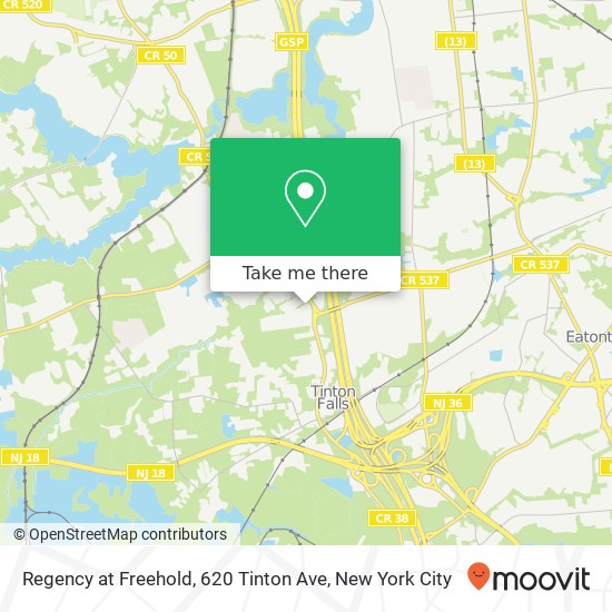 Mapa de Regency at Freehold, 620 Tinton Ave