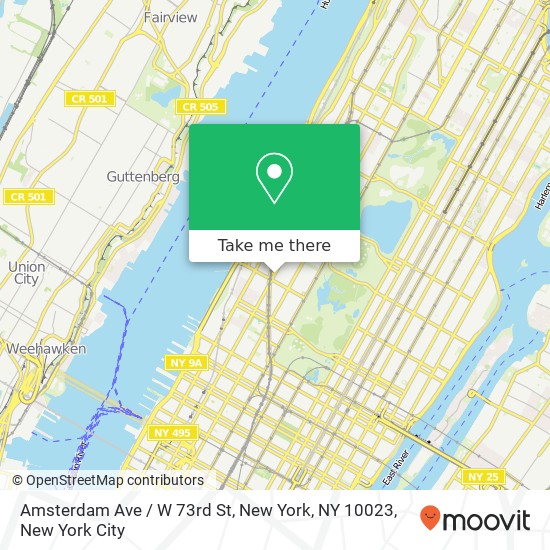 Amsterdam Ave / W 73rd St, New York, NY 10023 map