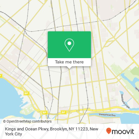 Mapa de Kings and Ocean Pkwy, Brooklyn, NY 11223
