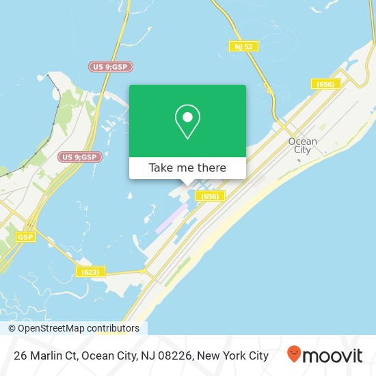 Mapa de 26 Marlin Ct, Ocean City, NJ 08226