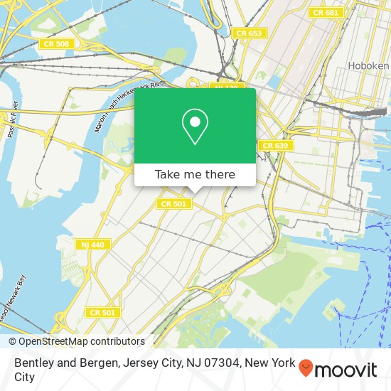 Mapa de Bentley and Bergen, Jersey City, NJ 07304