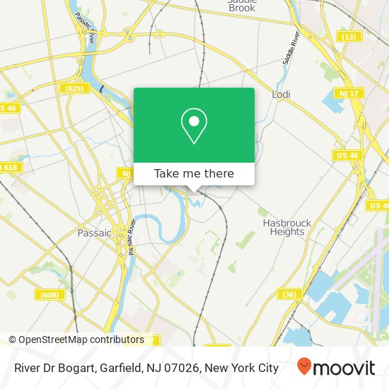 Mapa de River Dr Bogart, Garfield, NJ 07026