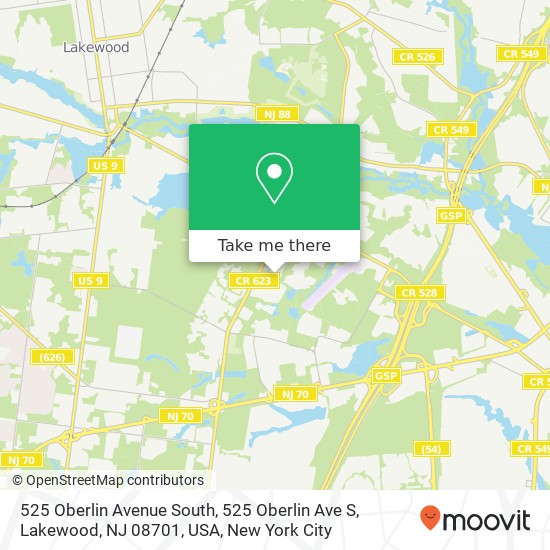 525 Oberlin Avenue South, 525 Oberlin Ave S, Lakewood, NJ 08701, USA map