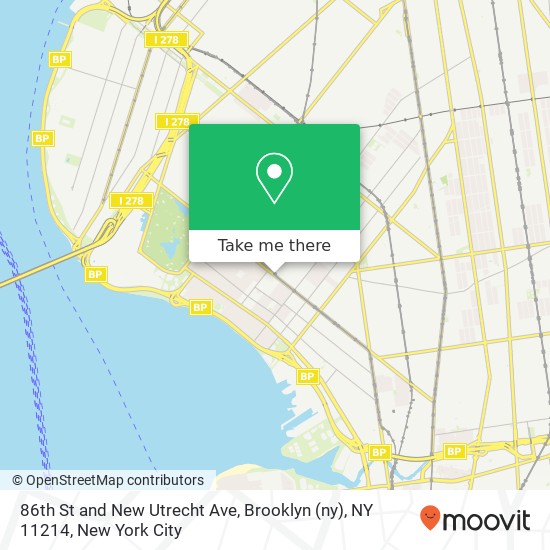 86th St and New Utrecht Ave, Brooklyn (ny), NY 11214 map
