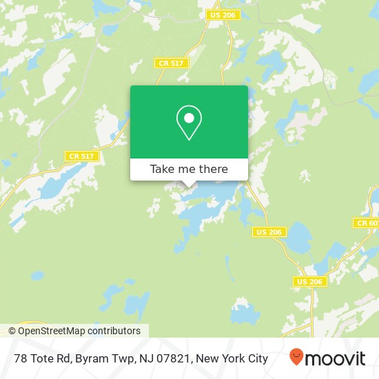 78 Tote Rd, Byram Twp, NJ 07821 map