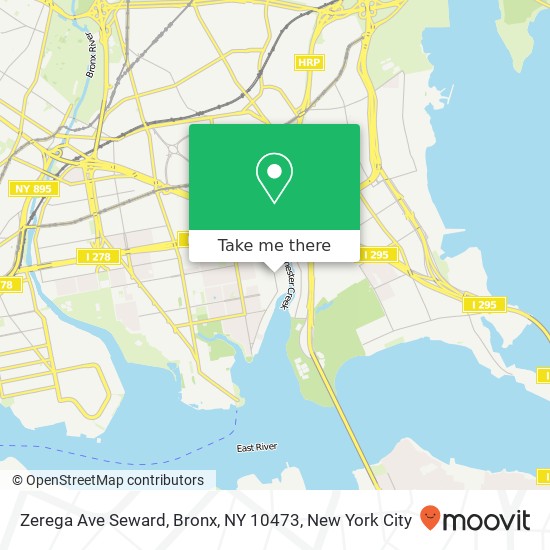 Zerega Ave Seward, Bronx, NY 10473 map