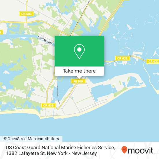 Mapa de US Coast Guard National Marine Fisheries Service, 1382 Lafayette St