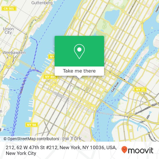 212, 62 W 47th St #212, New York, NY 10036, USA map