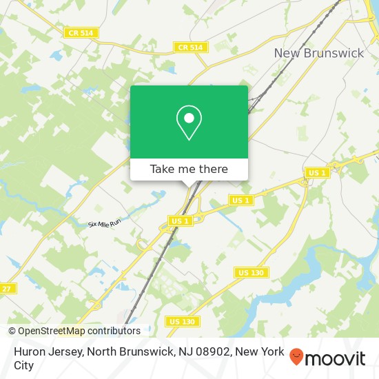 Mapa de Huron Jersey, North Brunswick, NJ 08902
