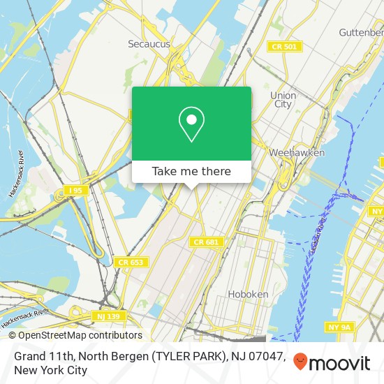 Grand 11th, North Bergen (TYLER PARK), NJ 07047 map
