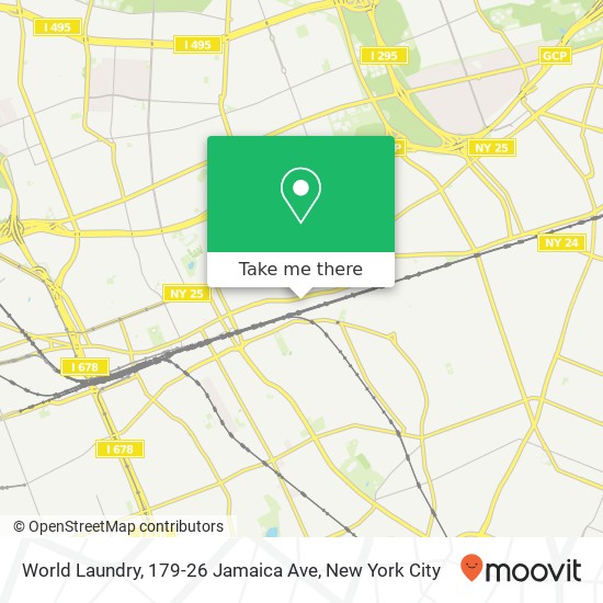 Mapa de World Laundry, 179-26 Jamaica Ave