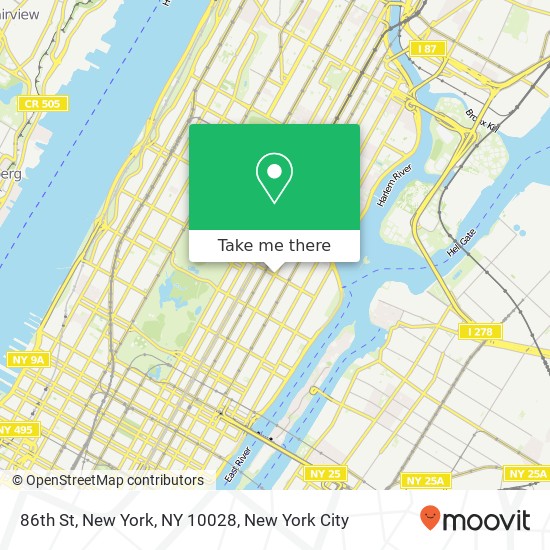 86th St, New York, NY 10028 map
