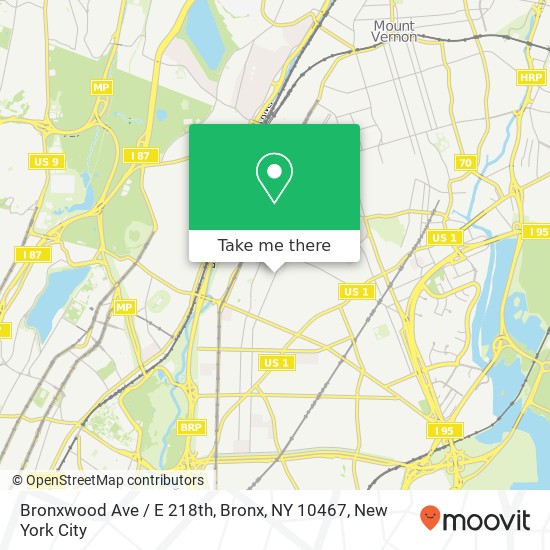Mapa de Bronxwood Ave / E 218th, Bronx, NY 10467