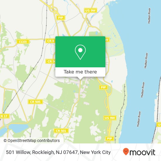 Mapa de 501 Willow, Rockleigh, NJ 07647