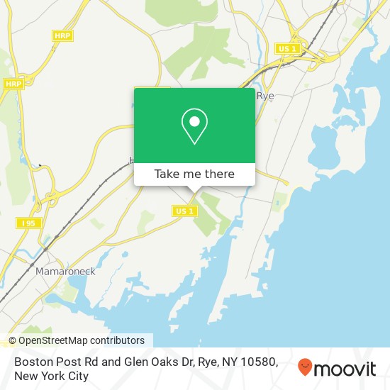Boston Post Rd and Glen Oaks Dr, Rye, NY 10580 map