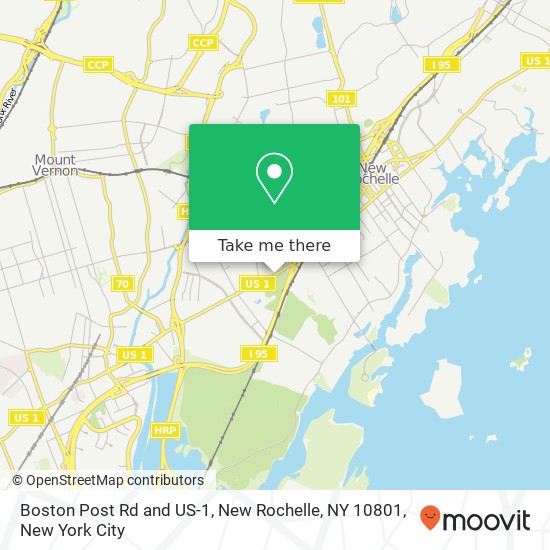 Mapa de Boston Post Rd and US-1, New Rochelle, NY 10801