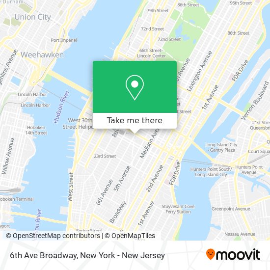 Mapa de 6th Ave Broadway
