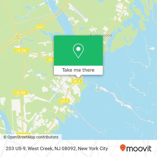 Mapa de 203 US-9, West Creek, NJ 08092