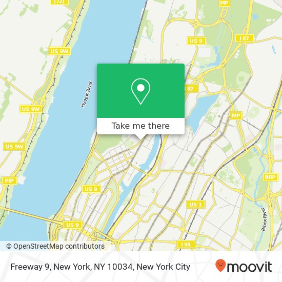 Mapa de Freeway 9, New York, NY 10034