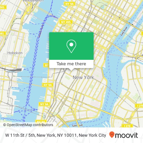 W 11th St / 5th, New York, NY 10011 map