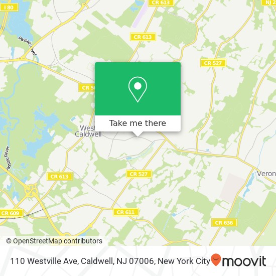 110 Westville Ave, Caldwell, NJ 07006 map