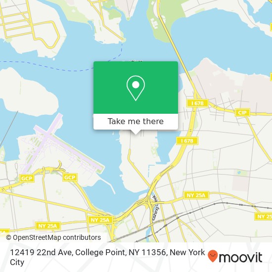 Mapa de 12419 22nd Ave, College Point, NY 11356