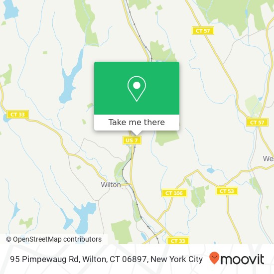 Mapa de 95 Pimpewaug Rd, Wilton, CT 06897