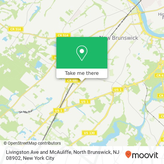 Livingston Ave and McAuliffe, North Brunswick, NJ 08902 map