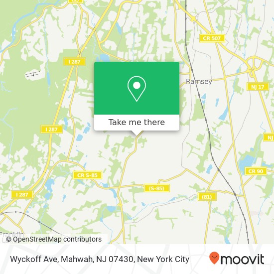 Mapa de Wyckoff Ave, Mahwah, NJ 07430