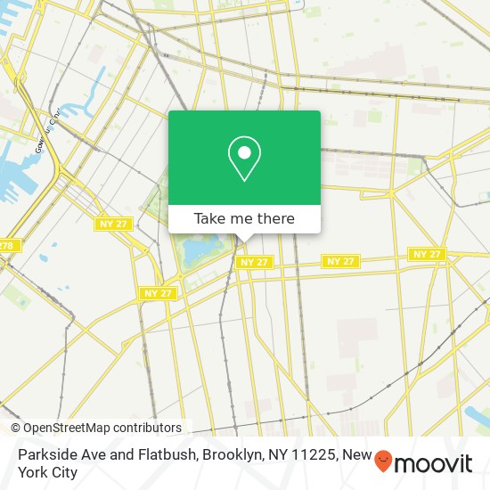 Parkside Ave and Flatbush, Brooklyn, NY 11225 map