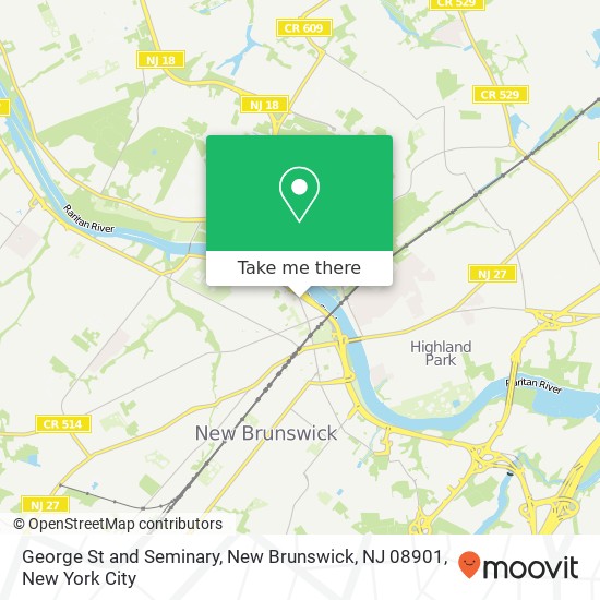 George St and Seminary, New Brunswick, NJ 08901 map
